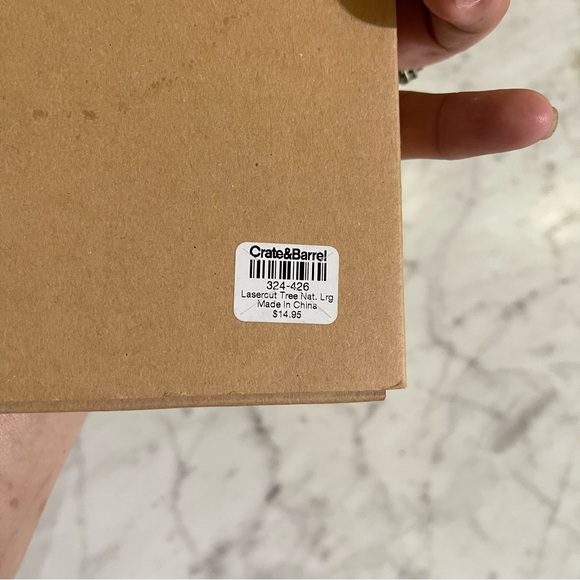 Crate & Barrel set of 2 Wooden Christmas Trees Brand new in box - Picture 5 of 5